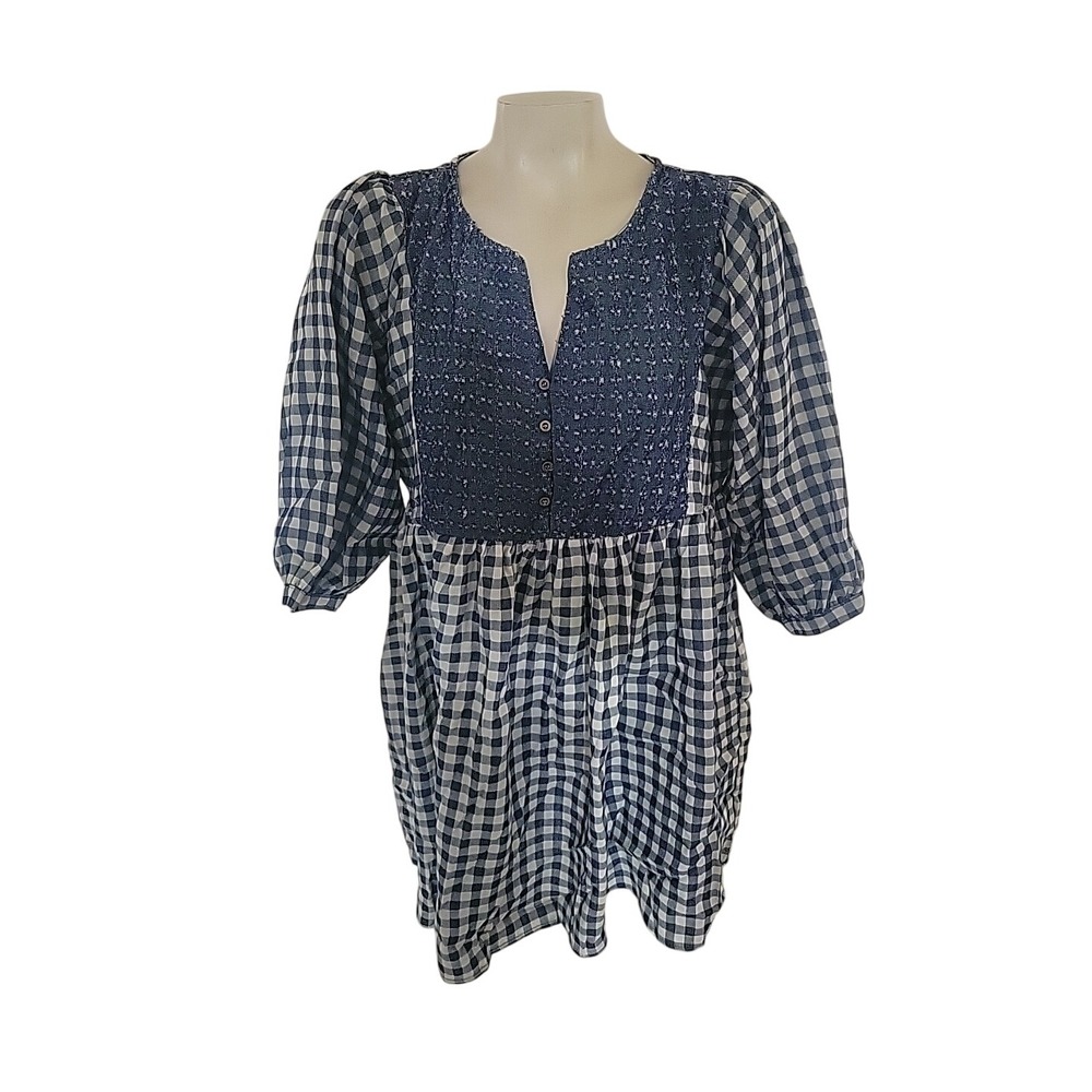 Hayden Los Angeles Prariecore Tunic Smock Dress‎ L Y2K Cottagecore Beach Summer